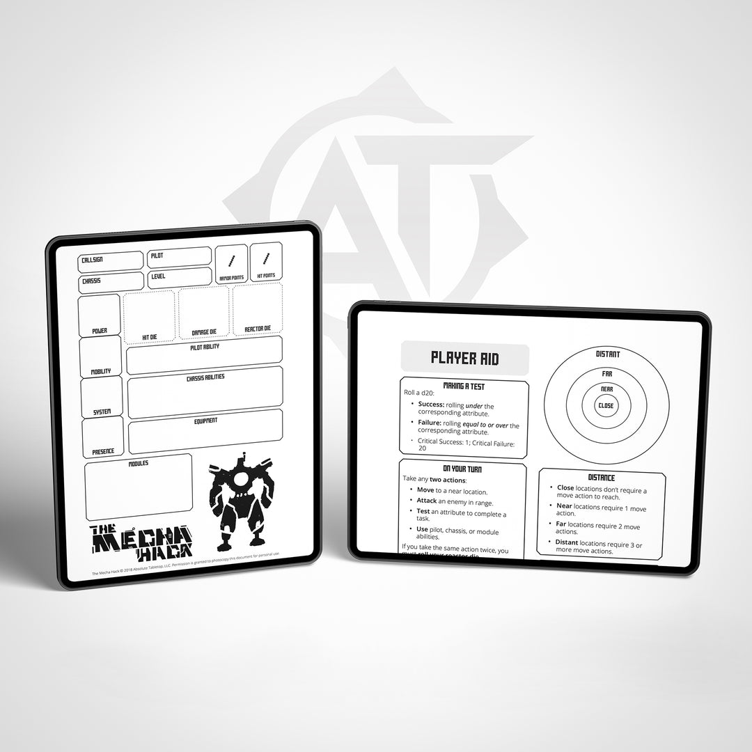 The Mecha Hack: Character Sheet – Absolute Tabletop